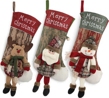 Load image into Gallery viewer, Christmas Stockings 3 Pack -Red and Green
