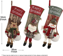 Load image into Gallery viewer, Christmas Stockings 3 Pack -Red and Green
