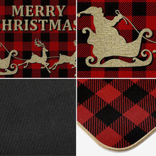 Load image into Gallery viewer, Christmas Decoration Door Mat Outdoor Indoor for Entrance - Red and Black
