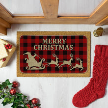 Load image into Gallery viewer, Christmas Decoration Door Mat Outdoor Indoor for Entrance - Red and Black
