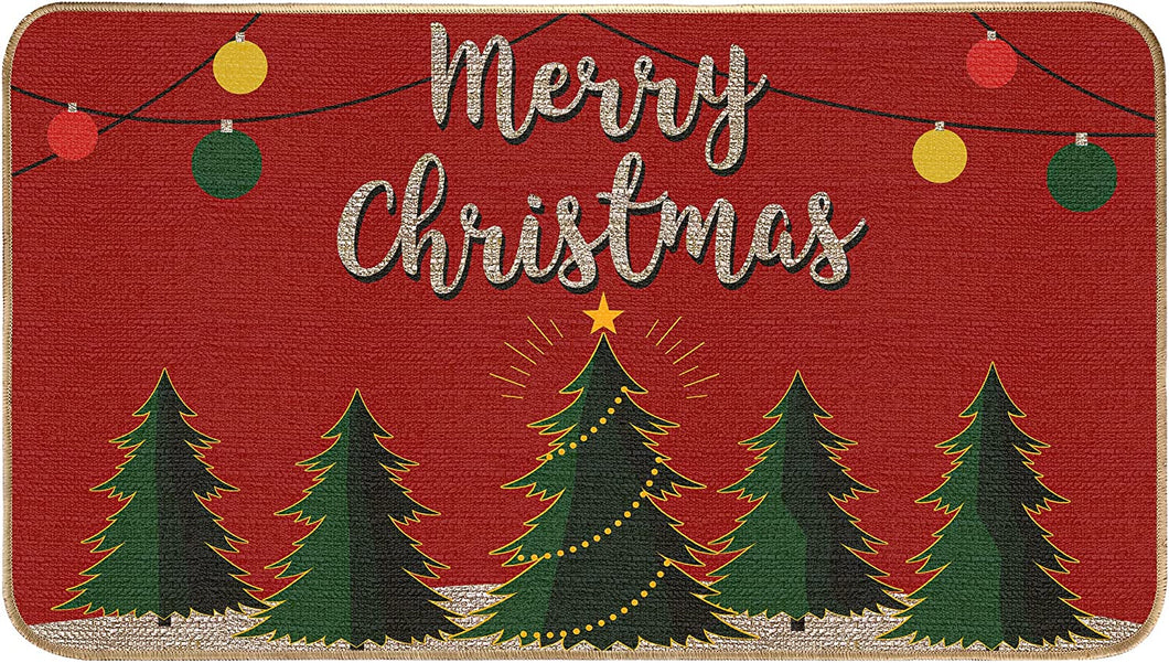 Christmas Decoration Door Mat Outdoor Indoor for Entrance - Red
